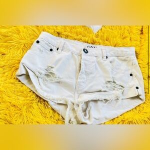 One Teaspoon White Denim Shorts Size 27